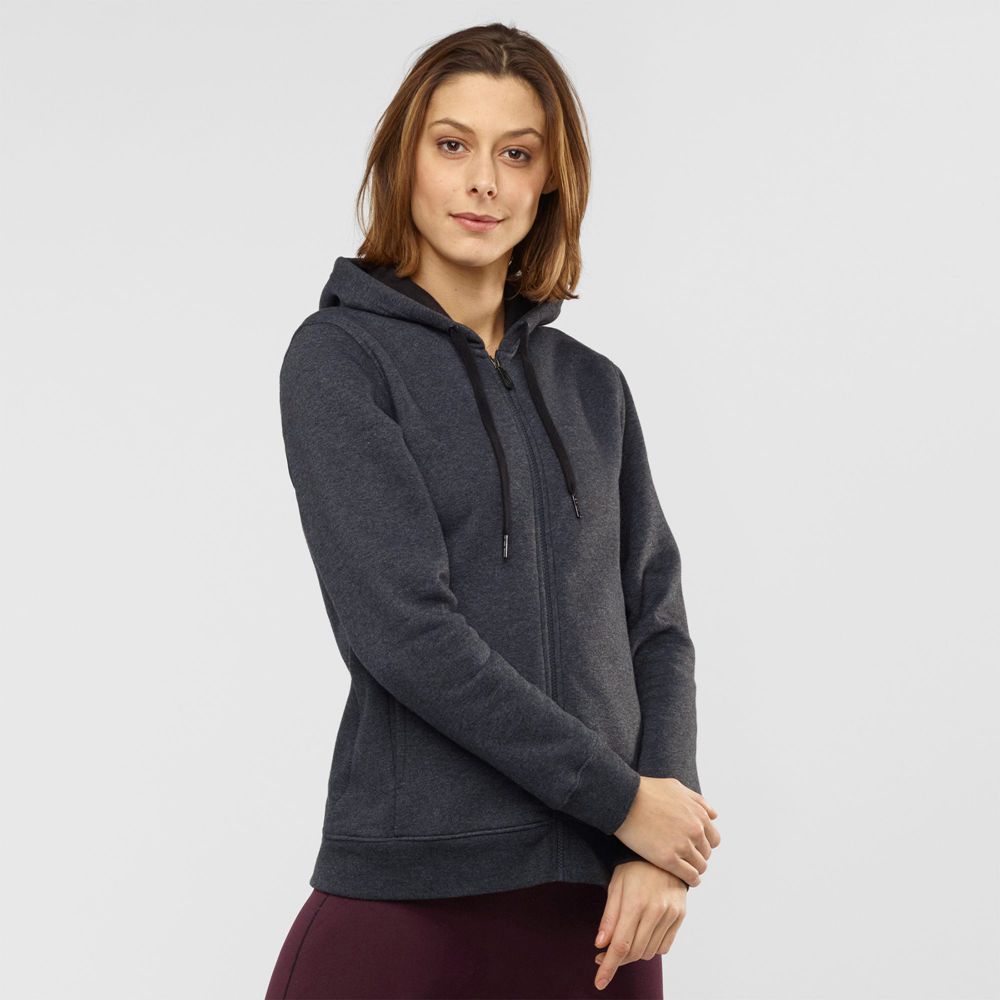 Salomon Israel ESSENTIAL WARM SALOMON - Womens Hoodie - Black (MTJV-28596)